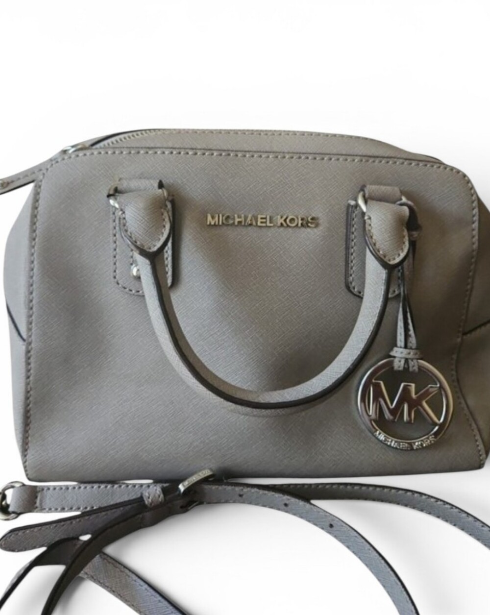 Michael Kors Gray Saffiano Leather Satchel